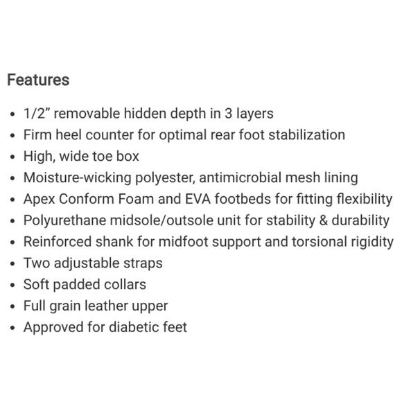 Apex Men's SZ 13 XXW Double Strap Active Walkers Biomechanical White - Picture 9 of 12